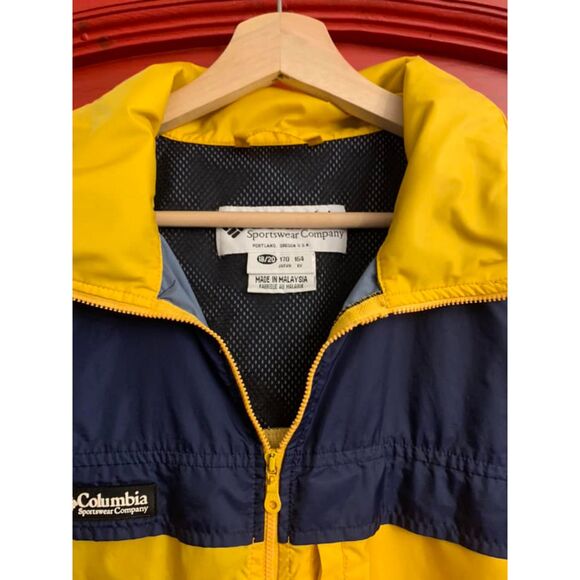 Columbia Sportswear 18/20 Youth Jacket Windbreaker Full Zip Blue Yellow EUC - Picture 3 of 4